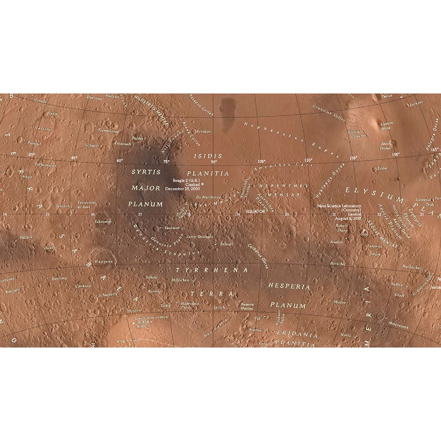 Globe lumineux National Geographic Red Planet Globe de bureau de la planète Mars 30 cm