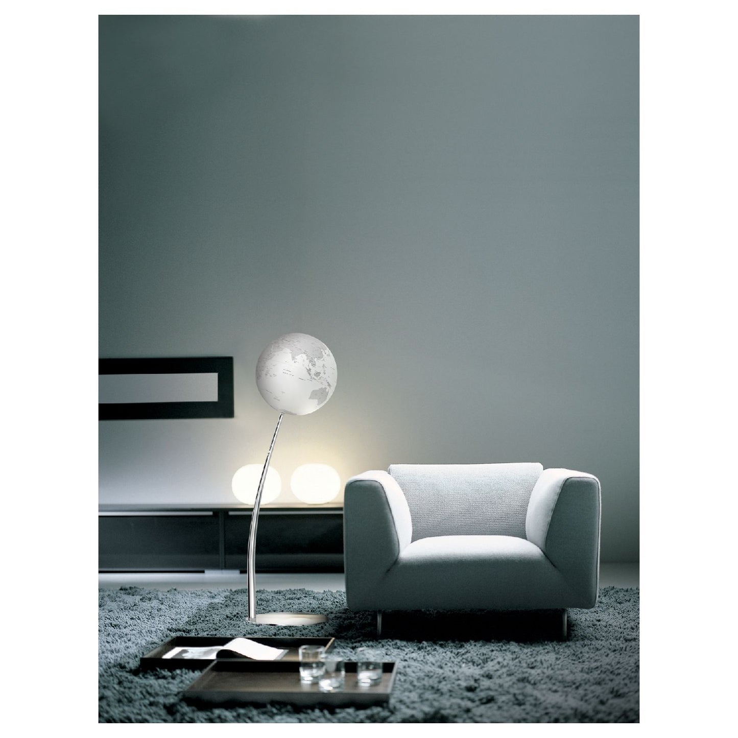 Atmosphère Debout Lumineux Globe Tige Réflexion H 110 cm