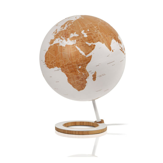 Atmosphere globe lumineux en bambou 25 cm en design bambou et socle en bambou