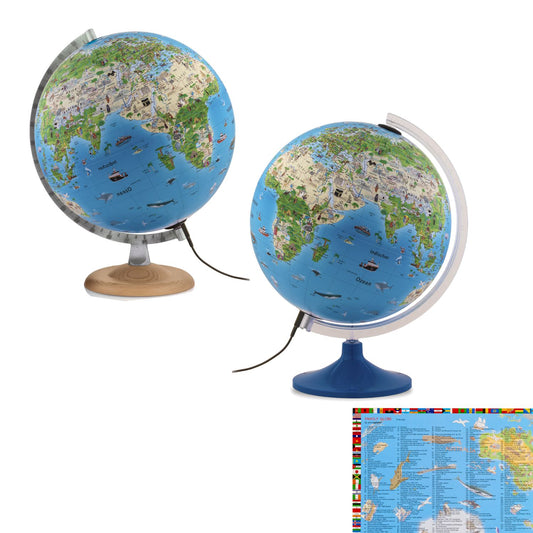 Räthgloben Globe Lumineux pour Enfants, Atmosphere Family, Massif ou Argenté, 30 cm