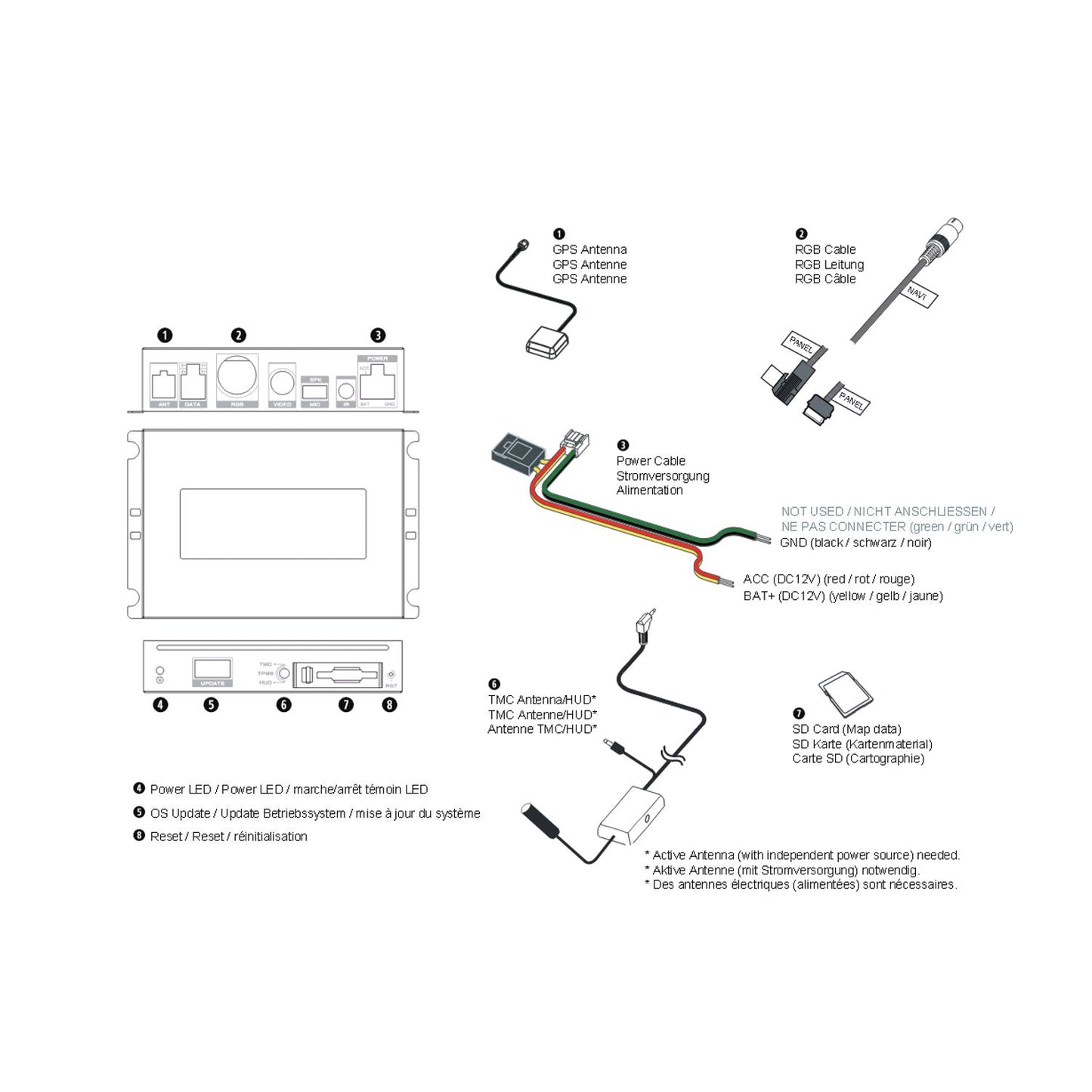 Module de navigation Caratec CNM11xT, avec 45 Europ. pays et plus de 7 000 places de parking