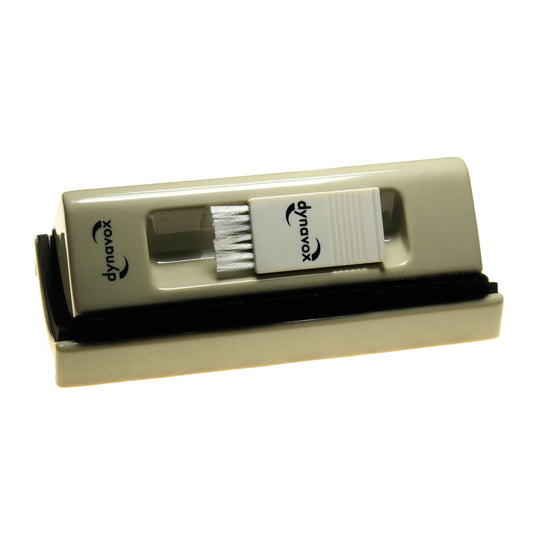 Tampon de nettoyage en velours Dynavox et brosse en nylon pour un nettoyage en douceur des disques