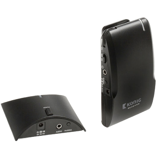 Récepteur audio numérique portable König avec 34 canaux, sans fil, noir