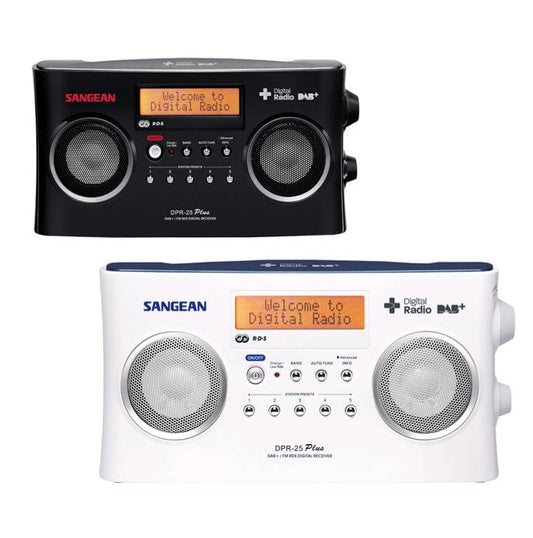 Radio stéréo Sangean DPR-25+ DAB+ et FM avec RDS, 2 couleurs