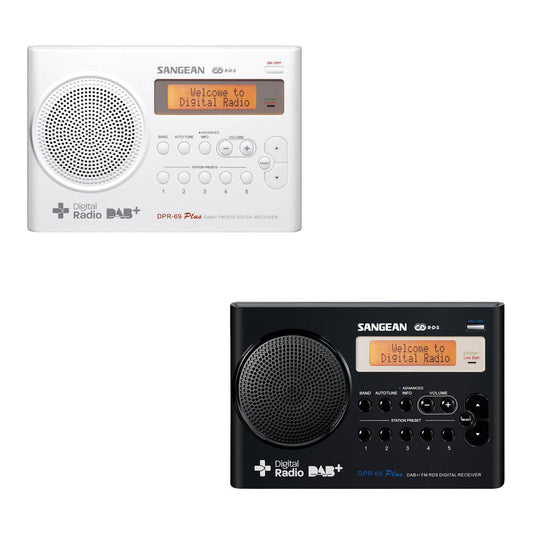 Radio portable DAB+ et FM Sangean DPR-69+ avec RDS en blanc ou noir