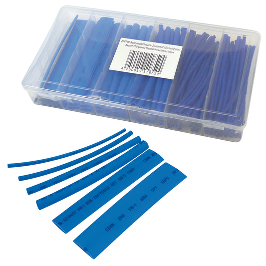 Assortiment de gaines thermorétractables, 100 pièces, couleur : bleu