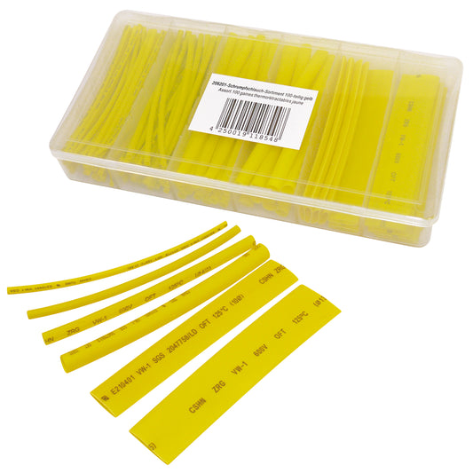 Assortiment de gaines thermorétractables, 100 pièces, couleur : jaune