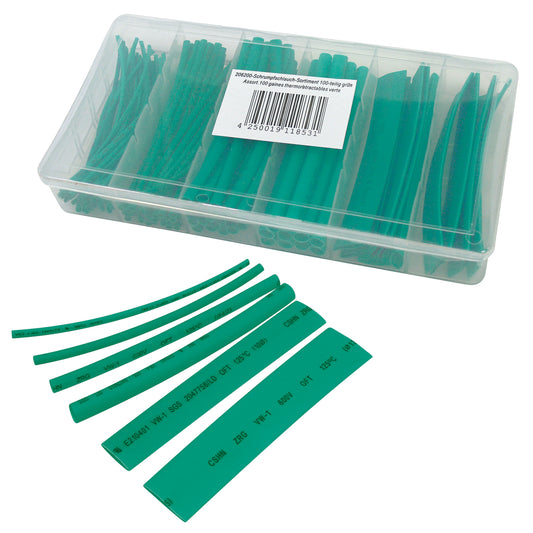 Assortiment de gaines thermorétractables, 100 pièces, couleur : vert