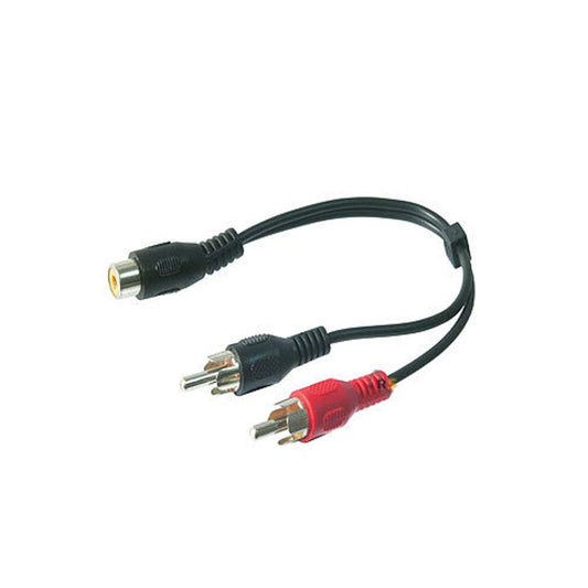 Câble adaptateur (distributeur en Y) 2 fiches Cinch vers 1 raccord Cinch
