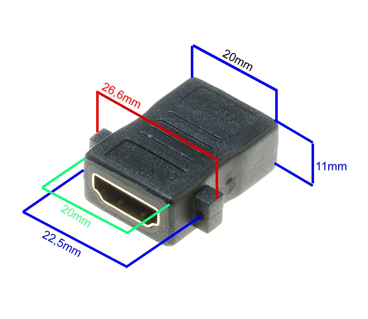 Lyndahl LKPA008 Adaptateur de montage sur panneau HDMI droit, adaptateur de panneau HDMI 1.4 F/F, plaqué or