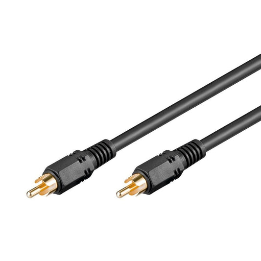 Câble de connexion cinch Goobay, plaqué or, fiche RCA, 10 m