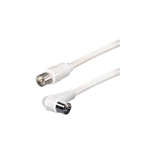 Câble d'antenne avec connecteur IEC et couplage coudé IEC, blanc, différentes longueurs