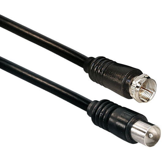 Câble d'antenne SAT connecteur F droit vers connecteur d'antenne droit, noir