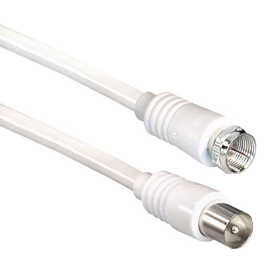 Câble d'antenne SAT connecteur F droit vers connecteur d'antenne droit, blanc