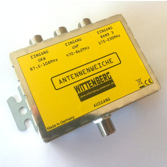 Répartiteur d'antenne Wittenberg 3 en 1 pour VHF, DAB et UHF