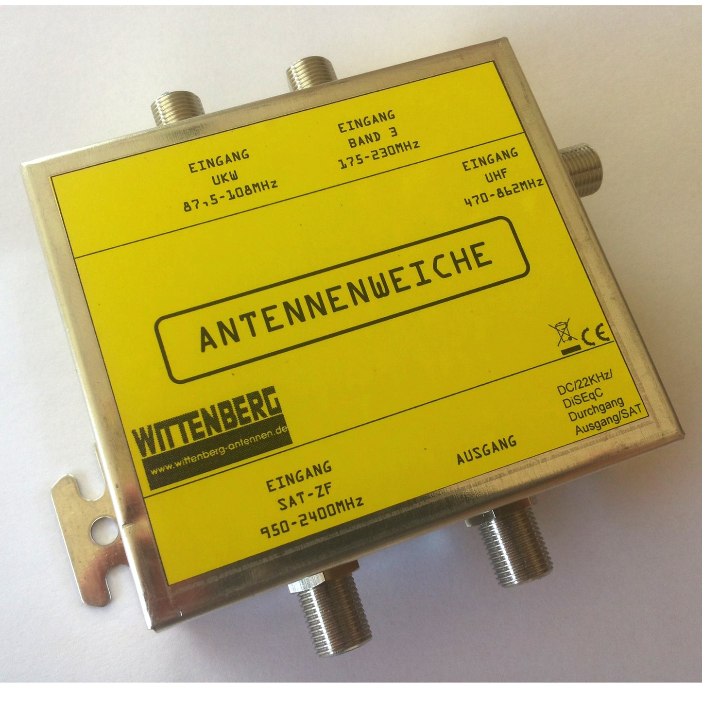 Répartiteur d'antenne Wittenberg 4 en 1 pour VHF, DAB, UHF et satellite IF