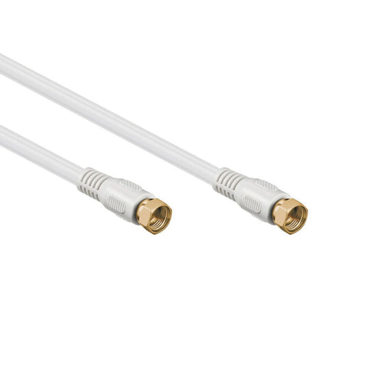 Câble de connexion Goobay SAT (connecteur F) plaqué or ; Blanc