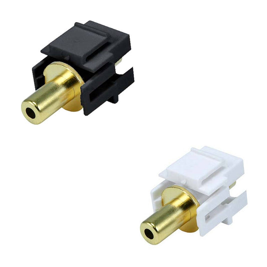 Lyndahl LKK0195XXG Keystone, adaptateur F/F jack 3,5 mm, plaqué or, noir ou blanc