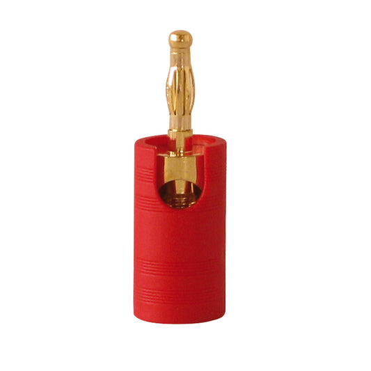 Fiches bananes haut de gamme Dynavox pour le raccordement des câbles LS, rouge