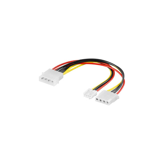 Adaptateur Y 5,25" mâle vers 3,5" et 5,25" femelle, 0,13 m