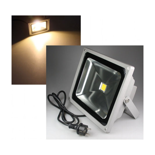 Projecteur / projecteur d'extérieur à LED Chilitec CTF-50W, 50 watts, blanc chaud, avec pied, IP