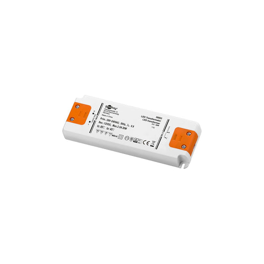 Transformateur LED Goobay ; Classe SELV II ; Fonctionnement CC 12 volts 0,5 - 30 watts