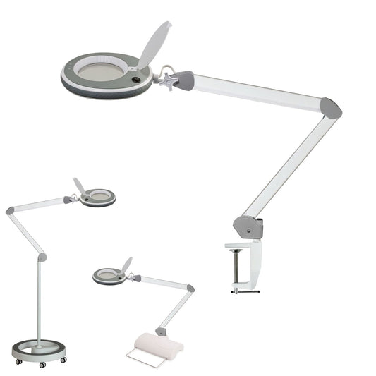 Lampe loupe Lumeno LED série 8213/8215 à luminosité réglable, grise