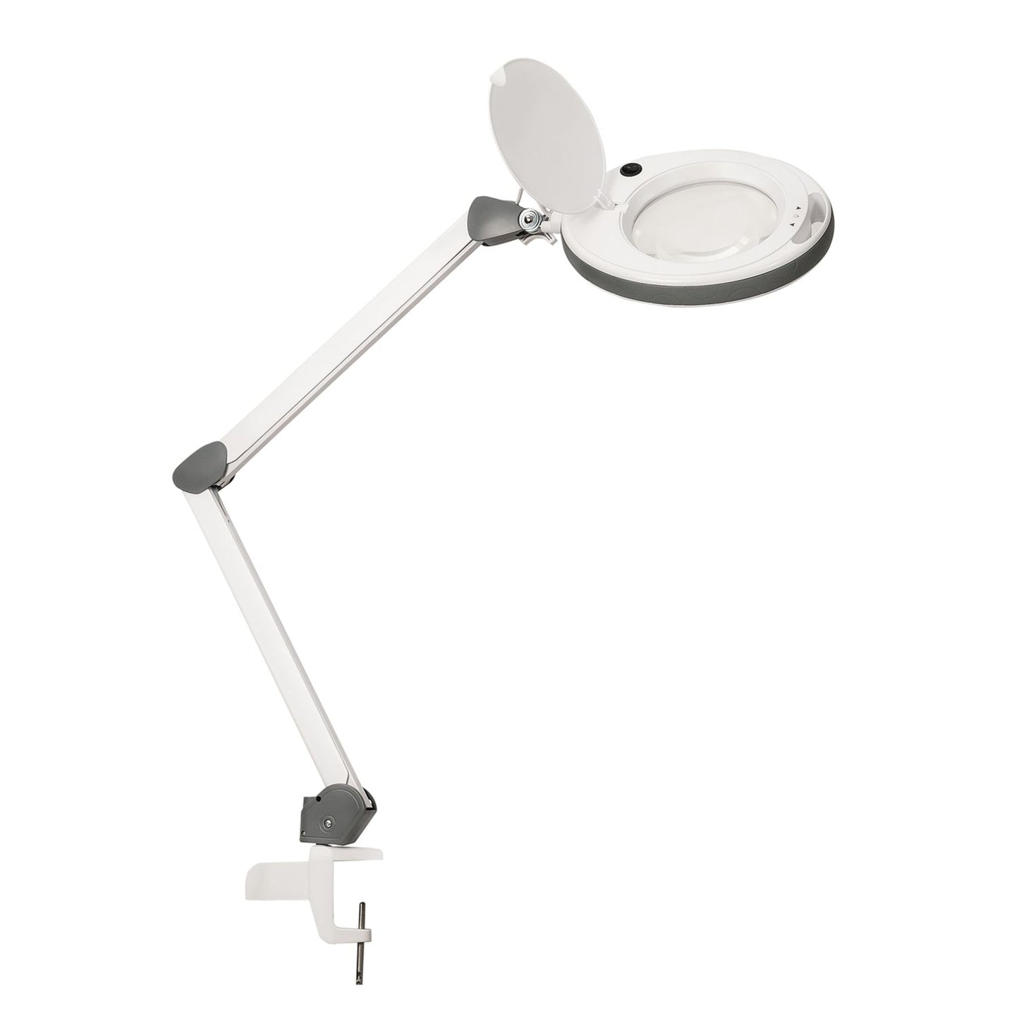 Lampe loupe LED Lumeno série 851X, avec lentille en verre véritable de 152 mm, dimmable, grise