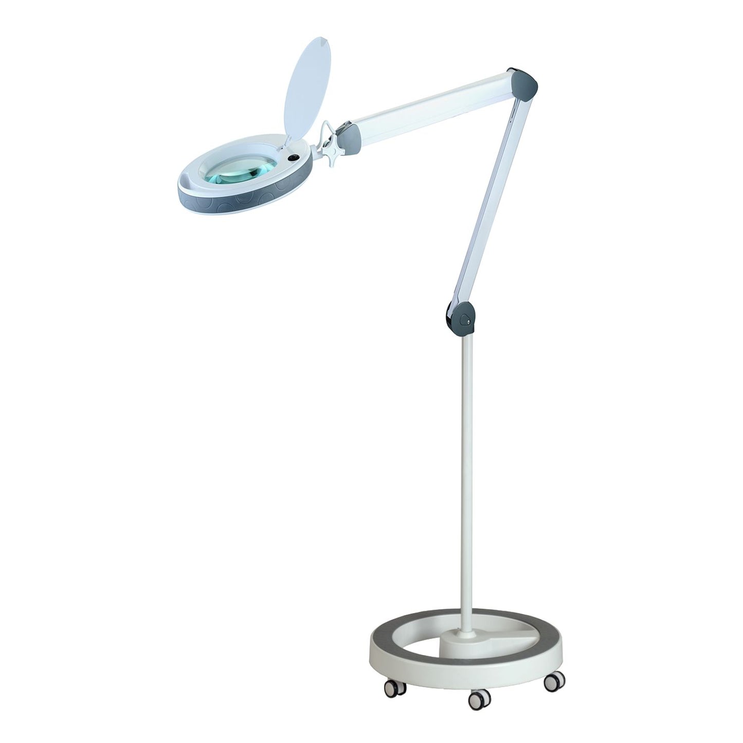 Lampe loupe LED Lumeno série 851X, avec lentille en verre véritable de 152 mm, dimmable, grise