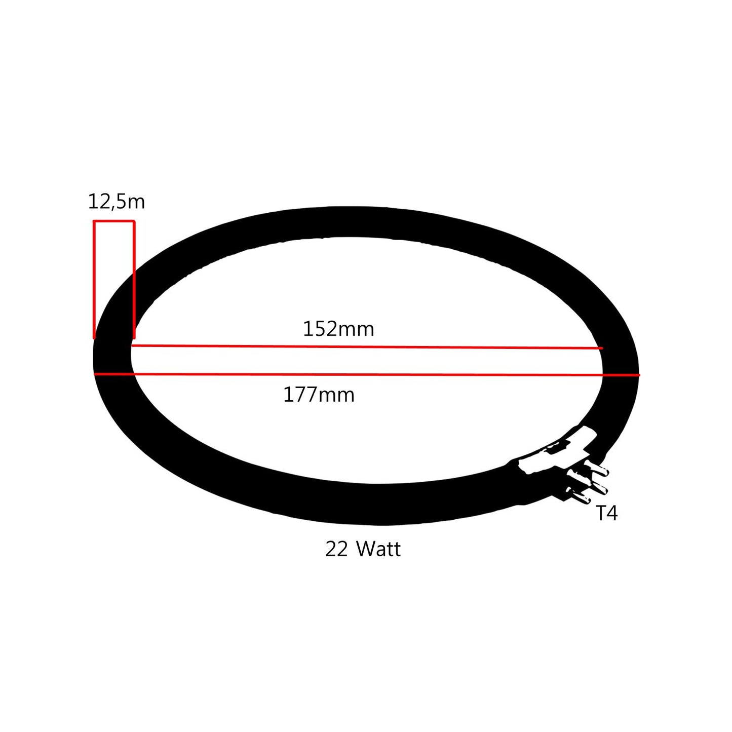 Tube de remplacement Lumeno 7122 pour lampe loupe 22 Watt T4