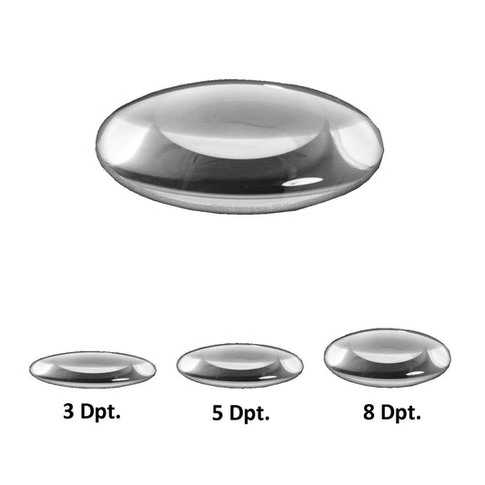 Lentille en verre clair ou standard Lumeno en 3, 5 ou 8 dioptries avec 125 mm