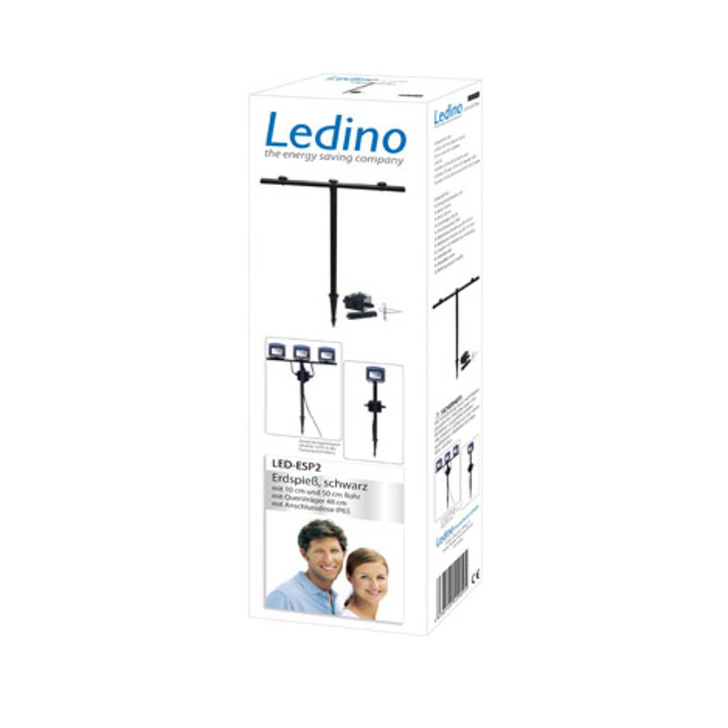 Set de piquets de sol Ledino pour plusieurs spots LED en noir, hauteur réglable