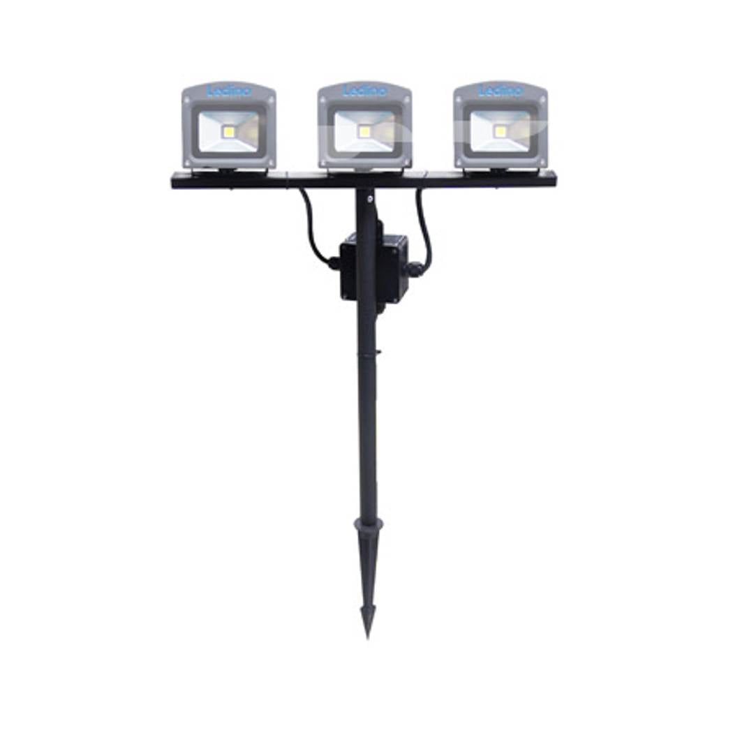 Set de piquets de sol Ledino pour plusieurs spots LED en noir, hauteur réglable