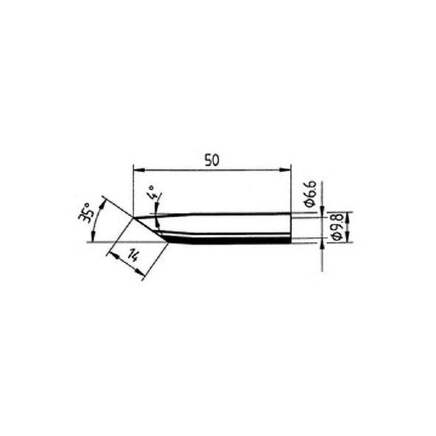 Panne à souder permanente ERSA série 0832 GDLF biseautée 14mm