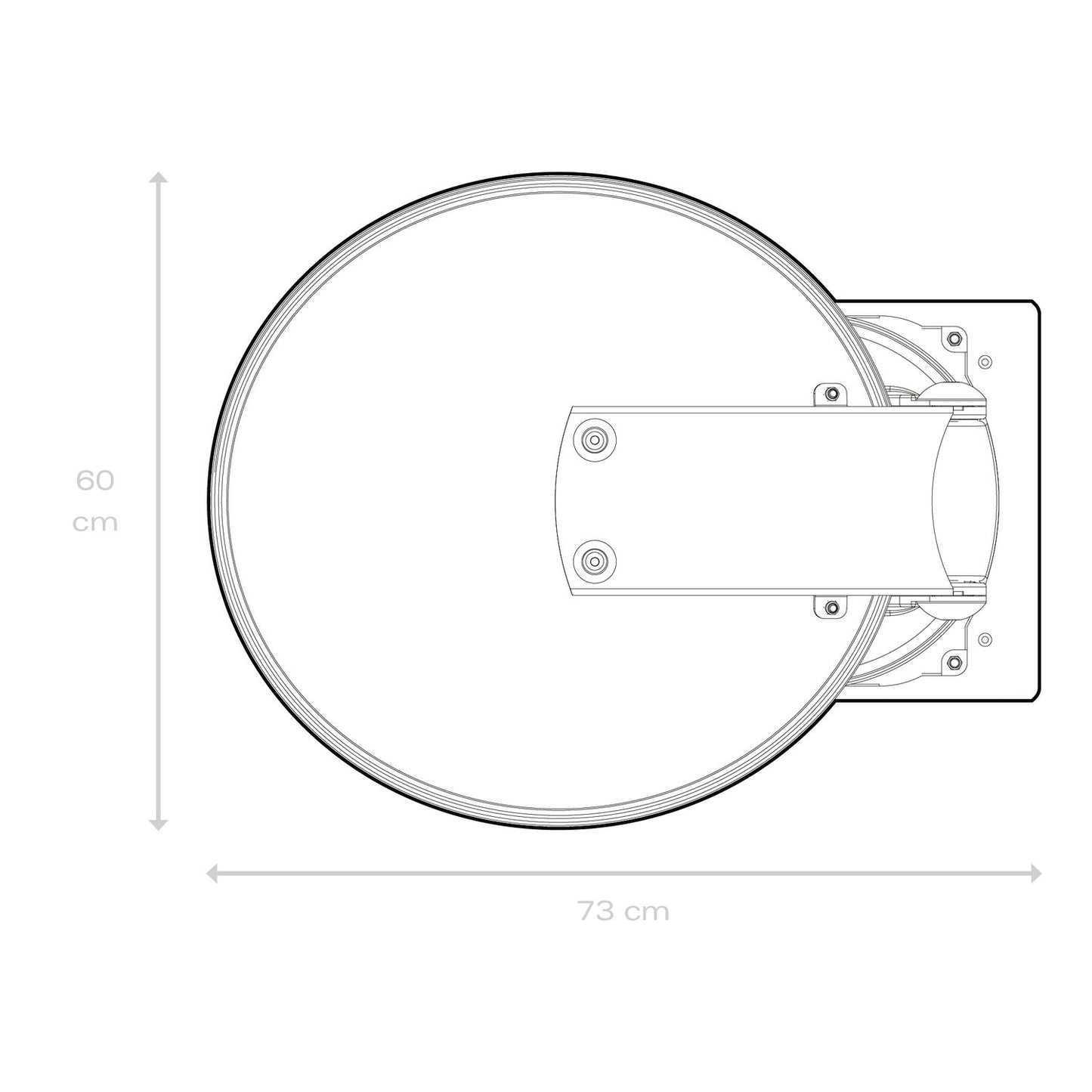 Antenne satellite Caratec CASAT600D avec miroir 60 cm pour camping-car