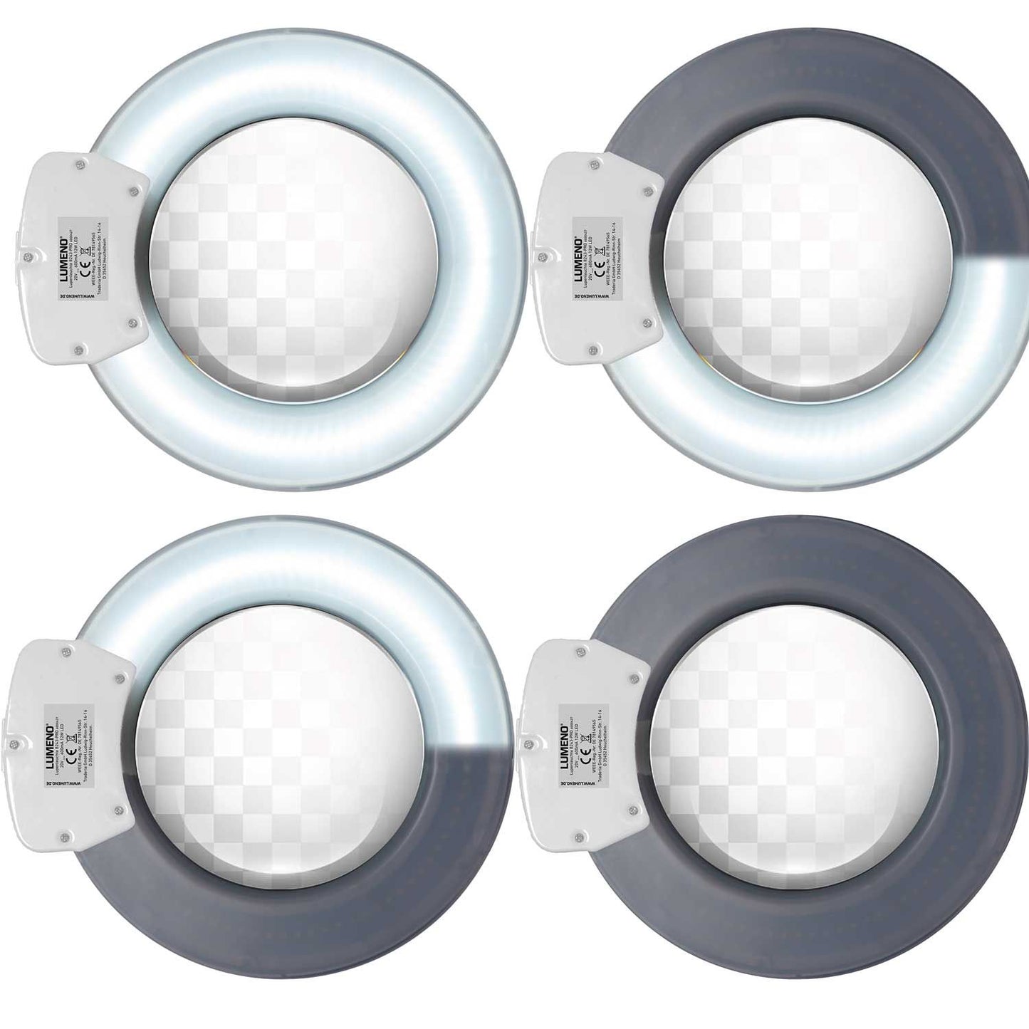Lampe loupe LED Lumeno 824XPRO dimmable avec circuit segmenté et boîtier métallique