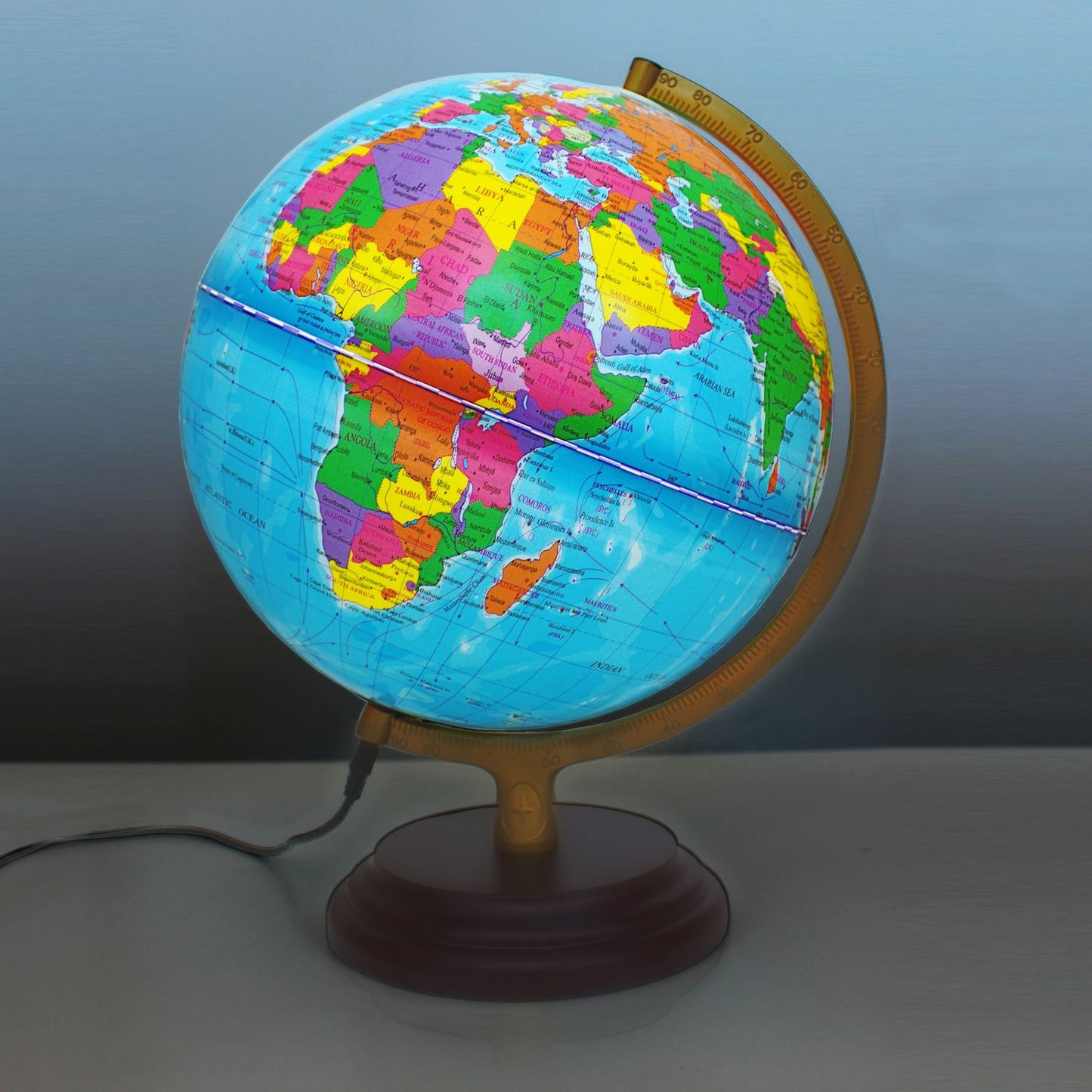 Magellan Cimbria globe lumineux 25 cm, image carte politique