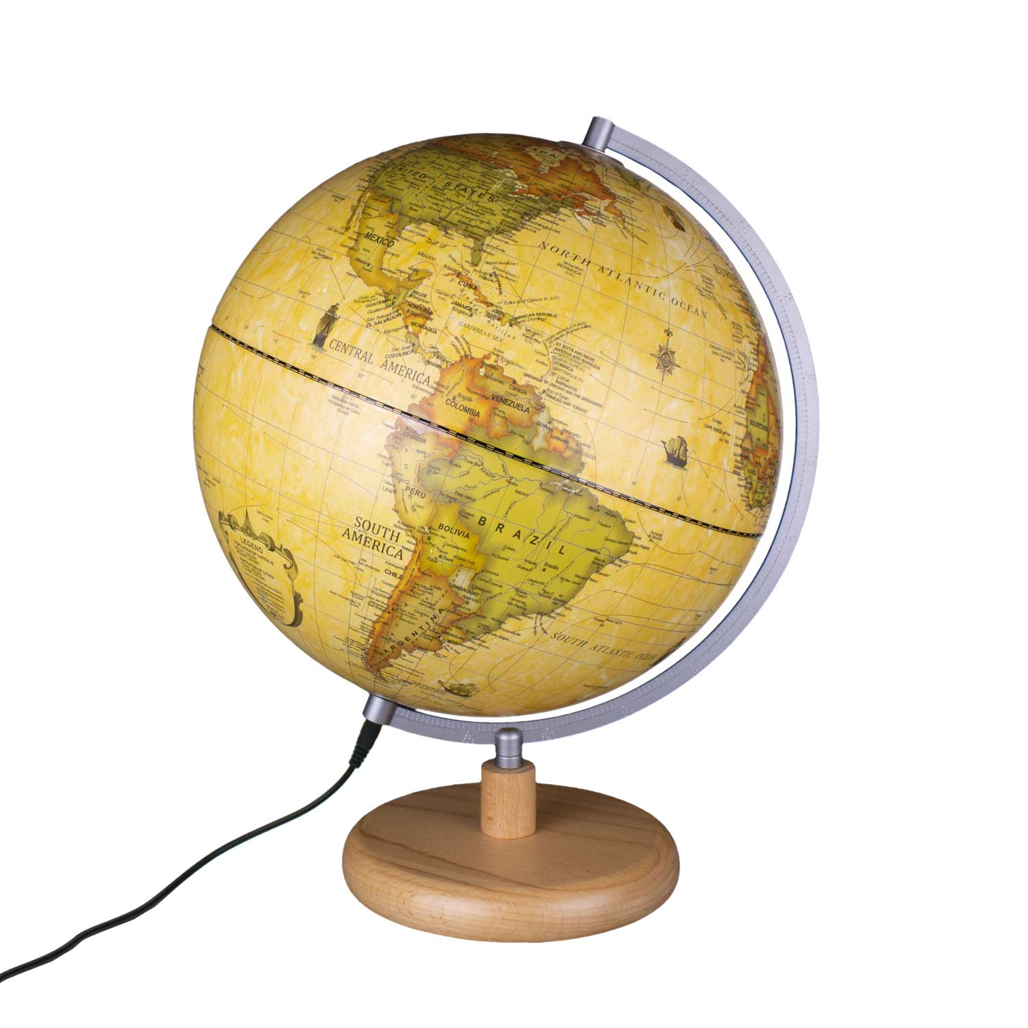 Magellan Mora globe lumineux 30 cm avec carte de style ancien, second choix