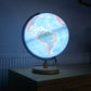 Globe lumineux topographique Magellan Mora avec socle en bois